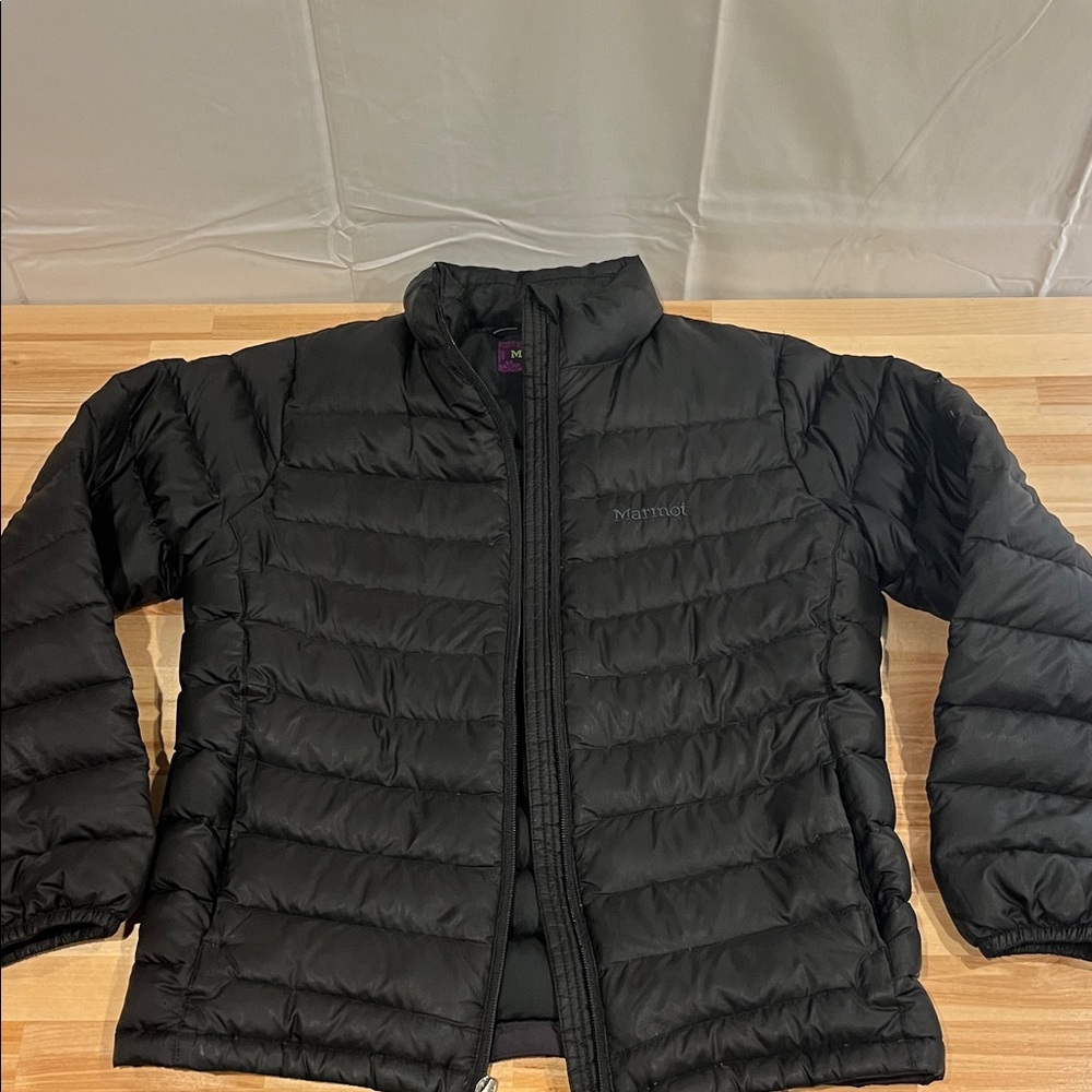 Marmot Youth Quilted Black Puffer Jacket 700 Fill